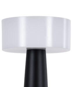 GloboStar® NANNA 76472 Μοντέρνο Επιτραπέζιο Φωτιστικό Πορτατίφ LED 1.5W 105lm 120° DC 5V Επαναφορτιζόμενο με Μπαταρία Li-ion 1800mAh – Διακόπτη Αφής με 3 Εναλλαγές Φωτισμού CCT Θερμό – Φυσικό – Ψυχρό 1500K – 4500K – 6000K Dimmable – D9 x 21cm – Μαύρο