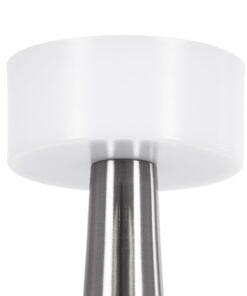 GloboStar® NANNA 76473 Μοντέρνο Επιτραπέζιο Φωτιστικό Πορτατίφ LED 1.5W 105lm 120° DC 5V Επαναφορτιζόμενο με Μπαταρία Li-ion 1800mAh – Διακόπτη Αφής με 3 Εναλλαγές Φωτισμού CCT Θερμό – Φυσικό – Ψυχρό 1500K – 4500K – 6000K Dimmable – D9 x 21cm – Ασημί