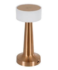 GloboStar® NANNA 76474 Μοντέρνο Επιτραπέζιο Φωτιστικό Πορτατίφ LED 1.5W 105lm 120° DC 5V Επαναφορτιζόμενο με Μπαταρία Li-ion 1800mAh – Διακόπτη Αφής με 3 Εναλλαγές Φωτισμού CCT Θερμό – Φυσικό – Ψυχρό 1500K – 4500K – 6000K Dimmable – D9 x 21cm – Χάλκινο