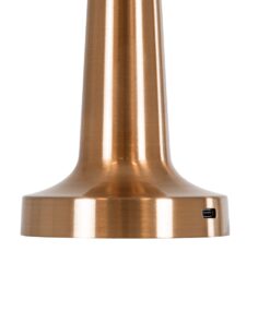 GloboStar® NANNA 76474 Μοντέρνο Επιτραπέζιο Φωτιστικό Πορτατίφ LED 1.5W 105lm 120° DC 5V Επαναφορτιζόμενο με Μπαταρία Li-ion 1800mAh – Διακόπτη Αφής με 3 Εναλλαγές Φωτισμού CCT Θερμό – Φυσικό – Ψυχρό 1500K – 4500K – 6000K Dimmable – D9 x 21cm – Χάλκινο