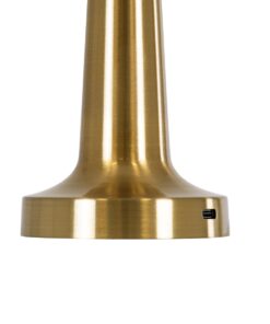 GloboStar® NANNA 76475 Μοντέρνο Επιτραπέζιο Φωτιστικό Πορτατίφ LED 1.5W 105lm 120° DC 5V Επαναφορτιζόμενο με Μπαταρία Li-ion 1800mAh – Διακόπτη Αφής με 3 Εναλλαγές Φωτισμού CCT Θερμό – Φυσικό – Ψυχρό 1500K – 4500K – 6000K Dimmable – D9 x 21cm – Χρυσό