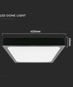 LED Πλαφονιέρα Τετράγωνη 30W V-TAC σε Μαύρο Σώμα IP44 Θερμό 3000K – 7648