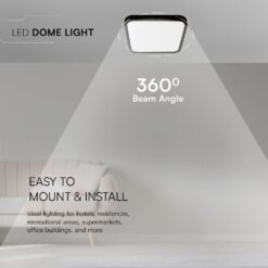 48W LED Πλαφονίερα V-TAC Samsung Chip 3000K Τετράγωνη Μαύρη IP44 – 76481-24