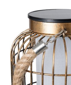 GloboStar® 76487 Αυτόνομο Ηλιακό Κρεμαστό/Επιτραπέζιο Φωτιστικό Φαναράκι LED SMD 1W 100lm με Ενσωματωμένη Μπαταρία 600mAh – Φωτοβολταϊκό Πάνελ με Αισθητήρα Ημέρας-Νύχτας Χάλκινο Αδιάβροχο IP44 Θερμό Λευκό 2700K