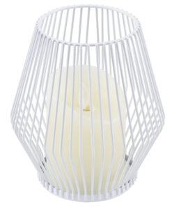 GloboStar® CANDLE 76488 Διακοσμητικό Realistic Κερί με LED Εφέ Κινούμενης Φλόγας – Μπαταρίας 2 x AA (Δεν Συμπεριλαμβάνονται) & Ασύρματο Χειριστήριο IR Θερμό Λευκό 2700K Dimmable Λευκό Φ14 x Υ16cm