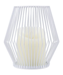 GloboStar® CANDLE 76488 Διακοσμητικό Realistic Κερί με LED Εφέ Κινούμενης Φλόγας – Μπαταρίας 2 x AA (Δεν Συμπεριλαμβάνονται) & Ασύρματο Χειριστήριο IR Θερμό Λευκό 2700K Dimmable Λευκό Φ14 x Υ16cm