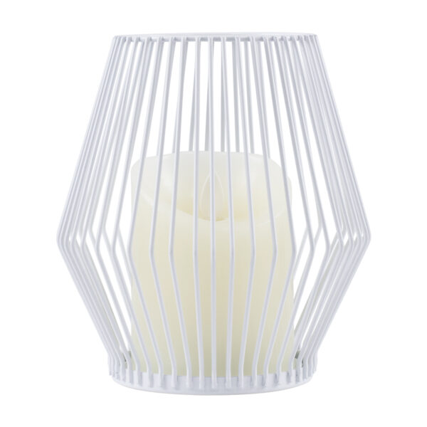 GloboStar® CANDLE 76488 Διακοσμητικό Realistic Κερί με LED Εφέ Κινούμενης Φλόγας – Μπαταρίας 2 x AA (Δεν Συμπεριλαμβάνονται) & Ασύρματο Χειριστήριο IR Θερμό Λευκό 2700K Dimmable Λευκό Φ14 x Υ16cm