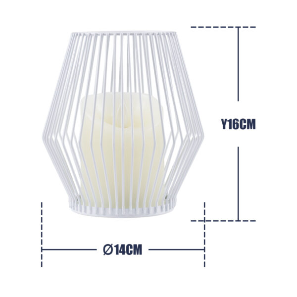 GloboStar® CANDLE 76488 Διακοσμητικό Realistic Κερί με LED Εφέ Κινούμενης Φλόγας – Μπαταρίας 2 x AA (Δεν Συμπεριλαμβάνονται) & Ασύρματο Χειριστήριο IR Θερμό Λευκό 2700K Dimmable Λευκό Φ14 x Υ16cm