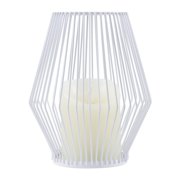 GloboStar® CANDLE 76489 Διακοσμητικό Realistic Κερί με LED Εφέ Κινούμενης Φλόγας – Μπαταρίας 2 x AA (Δεν Συμπεριλαμβάνονται) & Ασύρματο Χειριστήριο IR Θερμό Λευκό 2700K Dimmable Λευκό Φ16 x Υ18cm