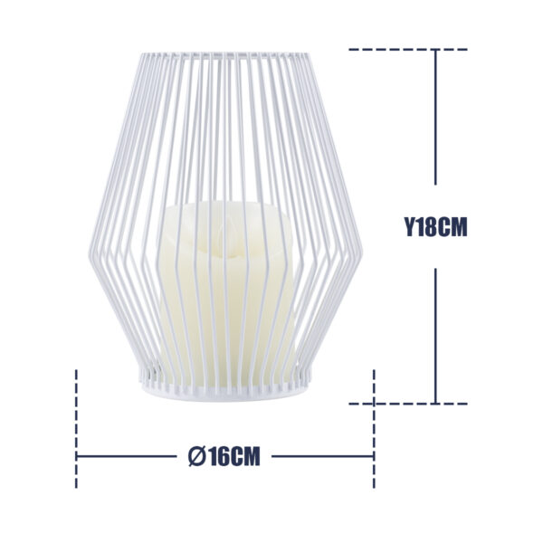 GloboStar® CANDLE 76489 Διακοσμητικό Realistic Κερί με LED Εφέ Κινούμενης Φλόγας – Μπαταρίας 2 x AA (Δεν Συμπεριλαμβάνονται) & Ασύρματο Χειριστήριο IR Θερμό Λευκό 2700K Dimmable Λευκό Φ16 x Υ18cm
