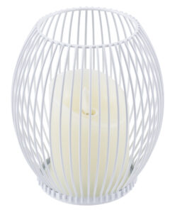 GloboStar® CANDLE 76490 Διακοσμητικό Realistic Κερί με LED Εφέ Κινούμενης Φλόγας – Μπαταρίας 2 x AA (Δεν Συμπεριλαμβάνονται) & Ασύρματο Χειριστήριο IR Θερμό Λευκό 2700K Dimmable Λευκό Φ14 x Υ16cm