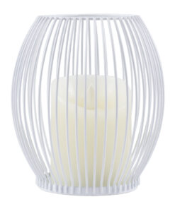 GloboStar® CANDLE 76490 Διακοσμητικό Realistic Κερί με LED Εφέ Κινούμενης Φλόγας – Μπαταρίας 2 x AA (Δεν Συμπεριλαμβάνονται) & Ασύρματο Χειριστήριο IR Θερμό Λευκό 2700K Dimmable Λευκό Φ14 x Υ16cm