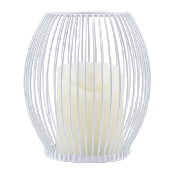 GloboStar® CANDLE 76490 Διακοσμητικό Realistic Κερί με LED Εφέ Κινούμενης Φλόγας – Μπαταρίας 2 x AA (Δεν Συμπεριλαμβάνονται) & Ασύρματο Χειριστήριο IR Θερμό Λευκό 2700K Dimmable Λευκό Φ14 x Υ16cm