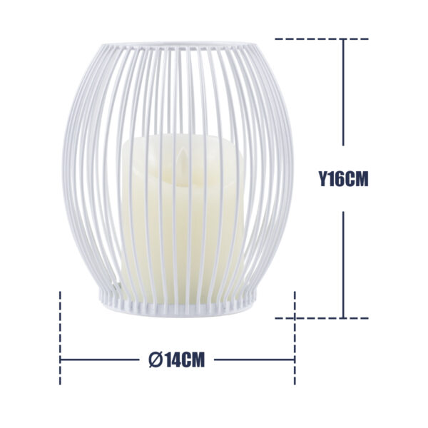 GloboStar® CANDLE 76490 Διακοσμητικό Realistic Κερί με LED Εφέ Κινούμενης Φλόγας – Μπαταρίας 2 x AA (Δεν Συμπεριλαμβάνονται) & Ασύρματο Χειριστήριο IR Θερμό Λευκό 2700K Dimmable Λευκό Φ14 x Υ16cm