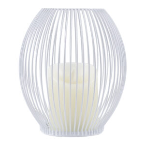 GloboStar® CANDLE 76491 Διακοσμητικό Realistic Κερί με LED Εφέ Κινούμενης Φλόγας – Μπαταρίας 2 x AA (Δεν Συμπεριλαμβάνονται) & Ασύρματο Χειριστήριο IR Θερμό Λευκό 2700K Dimmable Λευκό Φ16 x Υ18cm