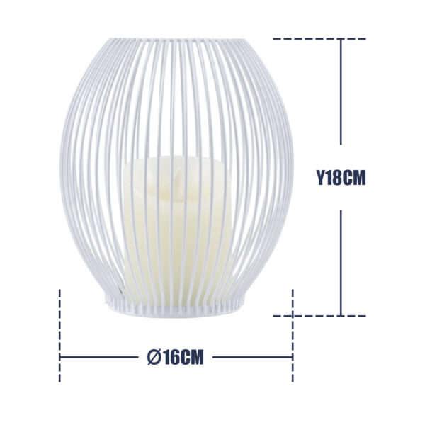 GloboStar® CANDLE 76491 Διακοσμητικό Realistic Κερί με LED Εφέ Κινούμενης Φλόγας – Μπαταρίας 2 x AA (Δεν Συμπεριλαμβάνονται) & Ασύρματο Χειριστήριο IR Θερμό Λευκό 2700K Dimmable Λευκό Φ16 x Υ18cm