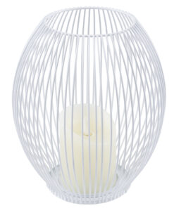 GloboStar® CANDLE 76492 Διακοσμητικό Realistic Κερί με LED Εφέ Κινούμενης Φλόγας – Μπαταρίας 2 x AA (Δεν Συμπεριλαμβάνονται) & Ασύρματο Χειριστήριο IR Θερμό Λευκό 2700K Dimmable Λευκό Φ19 x Υ24cm