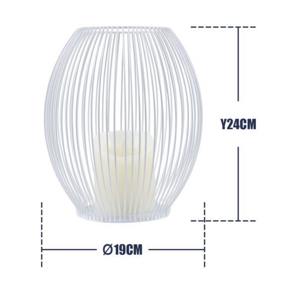 GloboStar® CANDLE 76492 Διακοσμητικό Realistic Κερί με LED Εφέ Κινούμενης Φλόγας – Μπαταρίας 2 x AA (Δεν Συμπεριλαμβάνονται) & Ασύρματο Χειριστήριο IR Θερμό Λευκό 2700K Dimmable Λευκό Φ19 x Υ24cm