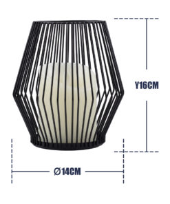 GloboStar® CANDLE 76493 Διακοσμητικό Realistic Κερί με LED Εφέ Κινούμενης Φλόγας – Μπαταρίας 2 x AA (Δεν Συμπεριλαμβάνονται) & Ασύρματο Χειριστήριο IR Θερμό Λευκό 2700K Dimmable Μαύρο Φ14 x Υ16cm