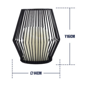 GloboStar® CANDLE 76493 Διακοσμητικό Realistic Κερί με LED Εφέ Κινούμενης Φλόγας – Μπαταρίας 2 x AA (Δεν Συμπεριλαμβάνονται) & Ασύρματο Χειριστήριο IR Θερμό Λευκό 2700K Dimmable Μαύρο Φ14 x Υ16cm