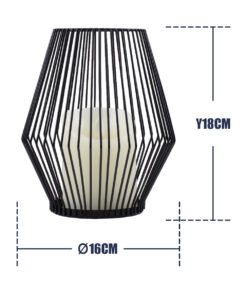 GloboStar® CANDLE 76494 Διακοσμητικό Realistic Κερί με LED Εφέ Κινούμενης Φλόγας – Μπαταρίας 2 x AA (Δεν Συμπεριλαμβάνονται) & Ασύρματο Χειριστήριο IR Θερμό Λευκό 2700K Dimmable Μαύρο Φ16 x Υ18cm