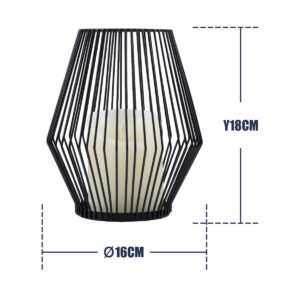 GloboStar® CANDLE 76494 Διακοσμητικό Realistic Κερί με LED Εφέ Κινούμενης Φλόγας – Μπαταρίας 2 x AA (Δεν Συμπεριλαμβάνονται) & Ασύρματο Χειριστήριο IR Θερμό Λευκό 2700K Dimmable Μαύρο Φ16 x Υ18cm