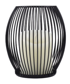 GloboStar® CANDLE 76495 Διακοσμητικό Realistic Κερί με LED Εφέ Κινούμενης Φλόγας – Μπαταρίας 2 x AA (Δεν Συμπεριλαμβάνονται) & Ασύρματο Χειριστήριο IR Θερμό Λευκό 2700K Dimmable Μαύρο Φ14 x Υ16cm