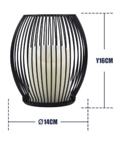 GloboStar® CANDLE 76495 Διακοσμητικό Realistic Κερί με LED Εφέ Κινούμενης Φλόγας – Μπαταρίας 2 x AA (Δεν Συμπεριλαμβάνονται) & Ασύρματο Χειριστήριο IR Θερμό Λευκό 2700K Dimmable Μαύρο Φ14 x Υ16cm