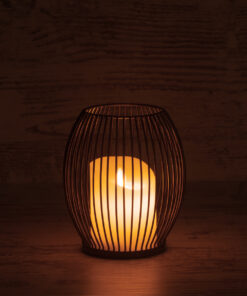 GloboStar® CANDLE 76495 Διακοσμητικό Realistic Κερί με LED Εφέ Κινούμενης Φλόγας – Μπαταρίας 2 x AA (Δεν Συμπεριλαμβάνονται) & Ασύρματο Χειριστήριο IR Θερμό Λευκό 2700K Dimmable Μαύρο Φ14 x Υ16cm