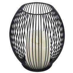 GloboStar® CADLE 76496 Διακοσμητικό Realistic Κερί με LED Εφέ Κινούμενης Φλόγας – Μπαταρίας 2 x AA (Δεν Συμπεριλαμβάνονται) & Ασύρματο Χειριστήριο IR Θερμό Λευκό 2700K Dimmable Μαύρο Φ16 x Υ18cm