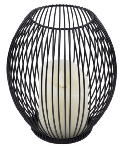 GloboStar® CADLE 76496 Διακοσμητικό Realistic Κερί με LED Εφέ Κινούμενης Φλόγας – Μπαταρίας 2 x AA (Δεν Συμπεριλαμβάνονται) & Ασύρματο Χειριστήριο IR Θερμό Λευκό 2700K Dimmable Μαύρο Φ16 x Υ18cm