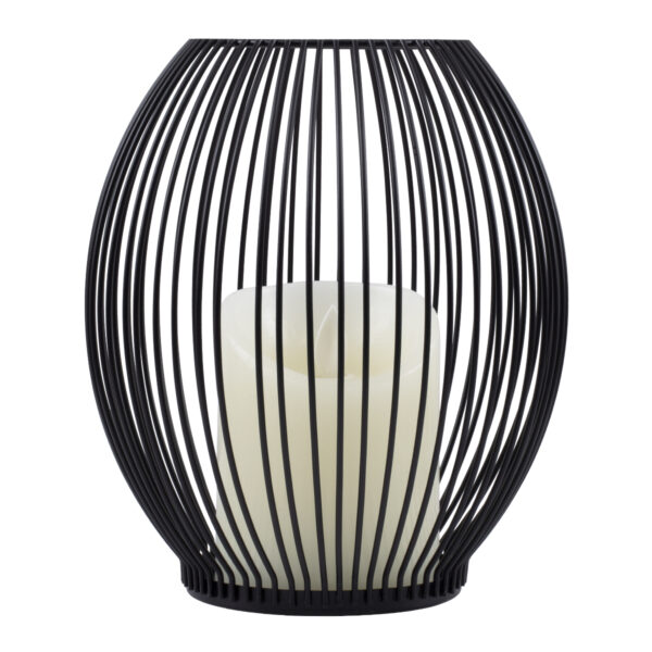 GloboStar® CADLE 76496 Διακοσμητικό Realistic Κερί με LED Εφέ Κινούμενης Φλόγας – Μπαταρίας 2 x AA (Δεν Συμπεριλαμβάνονται) & Ασύρματο Χειριστήριο IR Θερμό Λευκό 2700K Dimmable Μαύρο Φ16 x Υ18cm