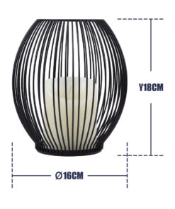 GloboStar® CADLE 76496 Διακοσμητικό Realistic Κερί με LED Εφέ Κινούμενης Φλόγας – Μπαταρίας 2 x AA (Δεν Συμπεριλαμβάνονται) & Ασύρματο Χειριστήριο IR Θερμό Λευκό 2700K Dimmable Μαύρο Φ16 x Υ18cm