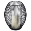 GloboStar® CANDLE 76497 Διακοσμητικό Realistic Κερί με LED Εφέ Κινούμενης Φλόγας – Μπαταρίας 2 x AA (Δεν Συμπεριλαμβάνονται) & Ασύρματο Χειριστήριο IR Θερμό Λευκό 2700K Dimmable Μαύρο Φ19 x Υ24cm