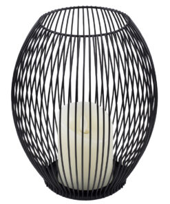 GloboStar® CANDLE 76497 Διακοσμητικό Realistic Κερί με LED Εφέ Κινούμενης Φλόγας – Μπαταρίας 2 x AA (Δεν Συμπεριλαμβάνονται) & Ασύρματο Χειριστήριο IR Θερμό Λευκό 2700K Dimmable Μαύρο Φ19 x Υ24cm