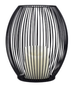 GloboStar® CANDLE 76497 Διακοσμητικό Realistic Κερί με LED Εφέ Κινούμενης Φλόγας – Μπαταρίας 2 x AA (Δεν Συμπεριλαμβάνονται) & Ασύρματο Χειριστήριο IR Θερμό Λευκό 2700K Dimmable Μαύρο Φ19 x Υ24cm