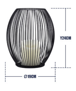 GloboStar® CANDLE 76497 Διακοσμητικό Realistic Κερί με LED Εφέ Κινούμενης Φλόγας – Μπαταρίας 2 x AA (Δεν Συμπεριλαμβάνονται) & Ασύρματο Χειριστήριο IR Θερμό Λευκό 2700K Dimmable Μαύρο Φ19 x Υ24cm