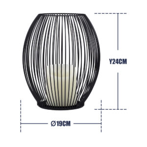 GloboStar® CANDLE 76497 Διακοσμητικό Realistic Κερί με LED Εφέ Κινούμενης Φλόγας – Μπαταρίας 2 x AA (Δεν Συμπεριλαμβάνονται) & Ασύρματο Χειριστήριο IR Θερμό Λευκό 2700K Dimmable Μαύρο Φ19 x Υ24cm