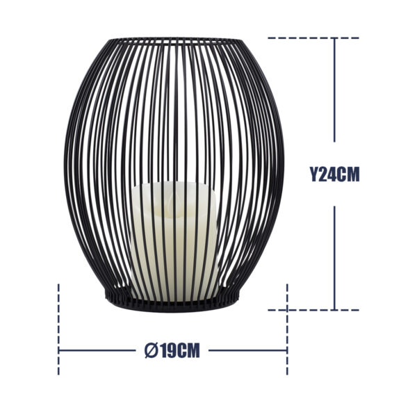GloboStar® CANDLE 76497 Διακοσμητικό Realistic Κερί με LED Εφέ Κινούμενης Φλόγας – Μπαταρίας 2 x AA (Δεν Συμπεριλαμβάνονται) & Ασύρματο Χειριστήριο IR Θερμό Λευκό 2700K Dimmable Μαύρο Φ19 x Υ24cm