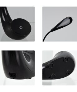 GloboStar® TESLER 76501 Μοντέρνο Επαναφορτιζόμενο Φωτιστικό Γραφείου Μαύρο LED 2.8 Watt 550lm DC 5V Αφής & Καλώδιο Τροφοδοσίας USB με Ενσωματωμένη Μπαταρία 1800mAh Φυσικό Λευκό 4500K