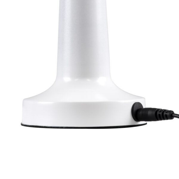GloboStar® BELLA 76502 Μοντέρνο Επιτραπέζιο Φωτιστικό Πορτατίφ LED 1.5W 105lm 120° DC 5V Επαναφορτιζόμενο με Μπαταρία Li-ion 1800mAh – Διακόπτη Αφής με 3 Εντάσεις Φωτισμού Θερμό Λευκό 2700K Dimmable – Φ9 x 21cm – Λευκό