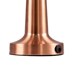 GloboStar® BELLA 76505 Μοντέρνο Επιτραπέζιο Φωτιστικό Πορτατίφ LED 1.5W 105lm 120° DC 5V Επαναφορτιζόμενο με Μπαταρία Li-ion 1800mAh – Διακόπτη Αφής με 3 Εντάσεις Φωτισμού Θερμό Λευκό 2700K Dimmable – Φ9 x 21cm – Χάλκινο