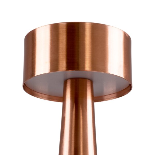 GloboStar® BELLA 76505 Μοντέρνο Επιτραπέζιο Φωτιστικό Πορτατίφ LED 1.5W 105lm 120° DC 5V Επαναφορτιζόμενο με Μπαταρία Li-ion 1800mAh – Διακόπτη Αφής με 3 Εντάσεις Φωτισμού Θερμό Λευκό 2700K Dimmable – Φ9 x 21cm – Χάλκινο