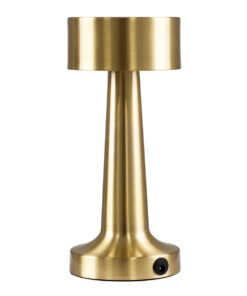 GloboStar® BELLA 76506 Μοντέρνο Επιτραπέζιο Φωτιστικό Πορτατίφ LED 1.5W 105lm 120° DC 5V Επαναφορτιζόμενο με Μπαταρία Li-ion 1800mAh – Διακόπτη Αφής με 3 Εντάσεις Φωτισμού Θερμό Λευκό 2700K Dimmable – Φ9 x 21cm – Χρυσό
