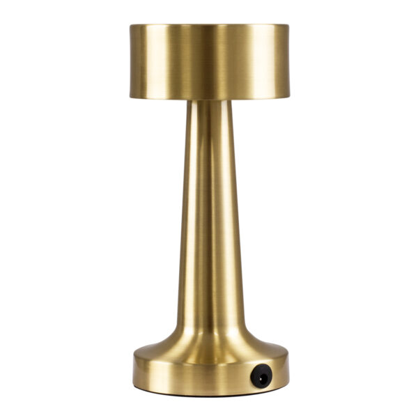 GloboStar® BELLA 76506 Μοντέρνο Επιτραπέζιο Φωτιστικό Πορτατίφ LED 1.5W 105lm 120° DC 5V Επαναφορτιζόμενο με Μπαταρία Li-ion 1800mAh – Διακόπτη Αφής με 3 Εντάσεις Φωτισμού Θερμό Λευκό 2700K Dimmable – Φ9 x 21cm – Χρυσό
