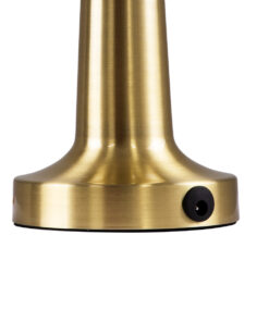 GloboStar® BELLA 76506 Μοντέρνο Επιτραπέζιο Φωτιστικό Πορτατίφ LED 1.5W 105lm 120° DC 5V Επαναφορτιζόμενο με Μπαταρία Li-ion 1800mAh – Διακόπτη Αφής με 3 Εντάσεις Φωτισμού Θερμό Λευκό 2700K Dimmable – Φ9 x 21cm – Χρυσό