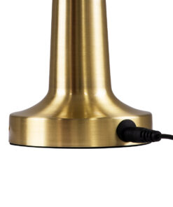 GloboStar® BELLA 76506 Μοντέρνο Επιτραπέζιο Φωτιστικό Πορτατίφ LED 1.5W 105lm 120° DC 5V Επαναφορτιζόμενο με Μπαταρία Li-ion 1800mAh – Διακόπτη Αφής με 3 Εντάσεις Φωτισμού Θερμό Λευκό 2700K Dimmable – Φ9 x 21cm – Χρυσό