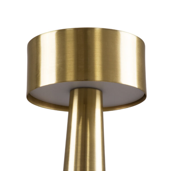 GloboStar® BELLA 76506 Μοντέρνο Επιτραπέζιο Φωτιστικό Πορτατίφ LED 1.5W 105lm 120° DC 5V Επαναφορτιζόμενο με Μπαταρία Li-ion 1800mAh – Διακόπτη Αφής με 3 Εντάσεις Φωτισμού Θερμό Λευκό 2700K Dimmable – Φ9 x 21cm – Χρυσό