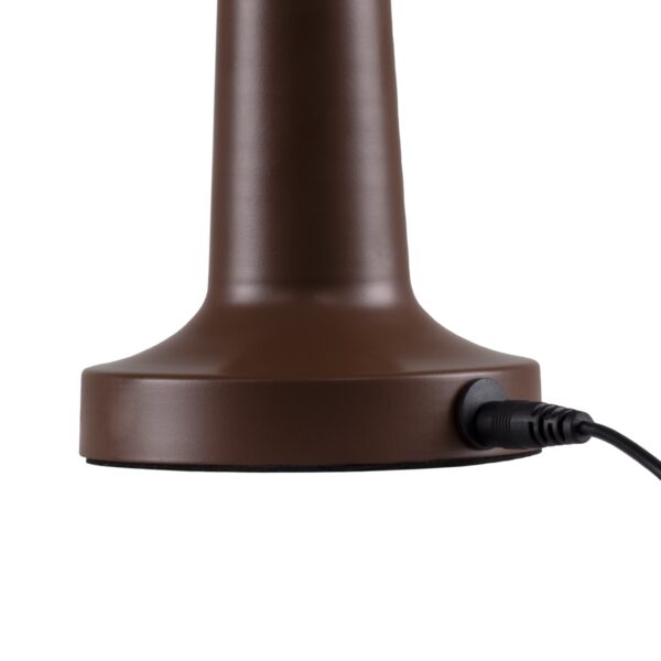 GloboStar® BELLA 76507 Μοντέρνο Επιτραπέζιο Φωτιστικό Πορτατίφ LED 1.5W 105lm 120° DC 5V Επαναφορτιζόμενο με Μπαταρία Li-ion 1800mAh – Διακόπτη Αφής με 3 Εντάσεις Φωτισμού Θερμό Λευκό 2700K Dimmable – Φ9 x 21cm – Σκούρο Καφέ