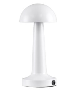 GloboStar® COCO 76508 Μοντέρνο Επιτραπέζιο Φωτιστικό Πορτατίφ LED 1.5W 105lm 120° DC 5V Επαναφορτιζόμενο με Μπαταρία 1800mAh – Διακόπτη Αφής με 3 Εντάσεις Φωτισμού Θερμό Λευκό 2700K Dimmable – Φ10 x 22cm – Λευκό